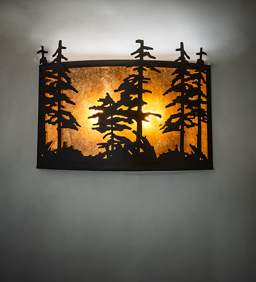 24" Wide Tall Pines Wall Sconce