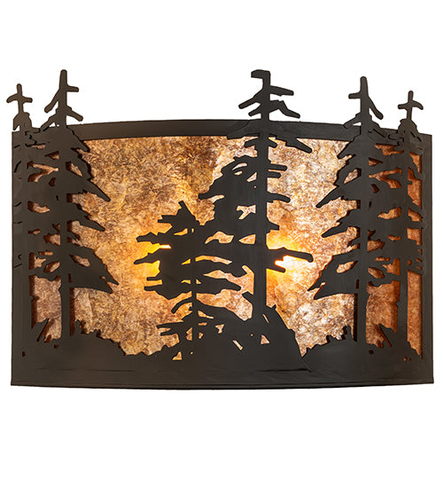 24" Wide Tall Pines Wall Sconce