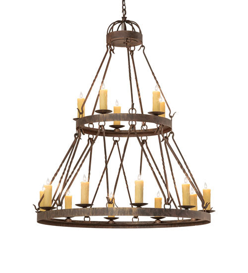 48" Wide Lakeshore 15 Light Two Tier Chandelier