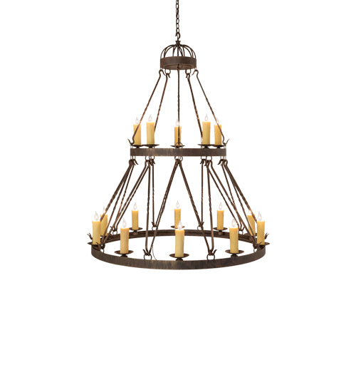 48" Wide Lakeshore 15 Light Two Tier Chandelier