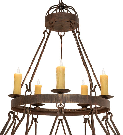 48" Wide Lakeshore 15 Light Two Tier Chandelier