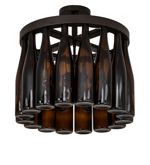 19" Wide Tuscan Vineyard 16 Wine Bottle Chandelier