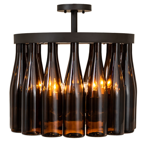 19" Wide Tuscan Vineyard 16 Wine Bottle Chandelier