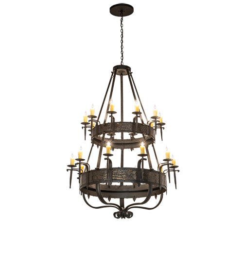 48" Wide Costello 20 Light Two Tier Chandelier