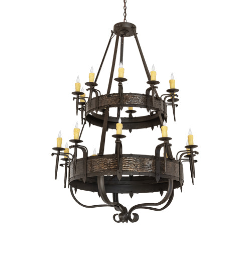 48" Wide Costello 20 Light Two Tier Chandelier