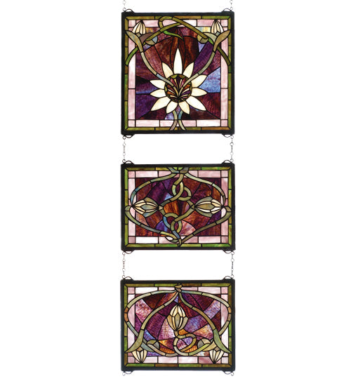 14"W X 39"H Solstice 3 Piece Stained Glass Window