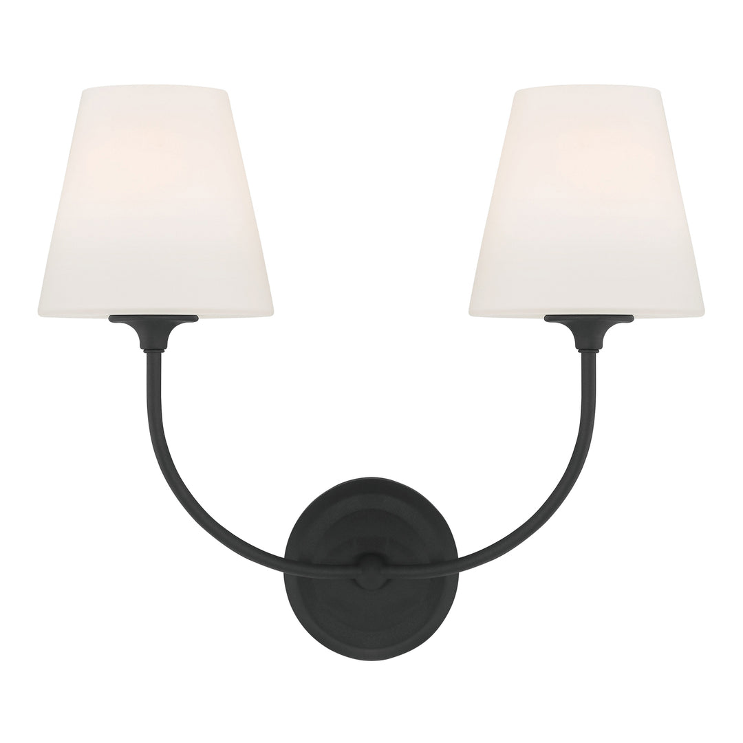 Libby Langdon Sylvan 2 Light Black Forged Sconce