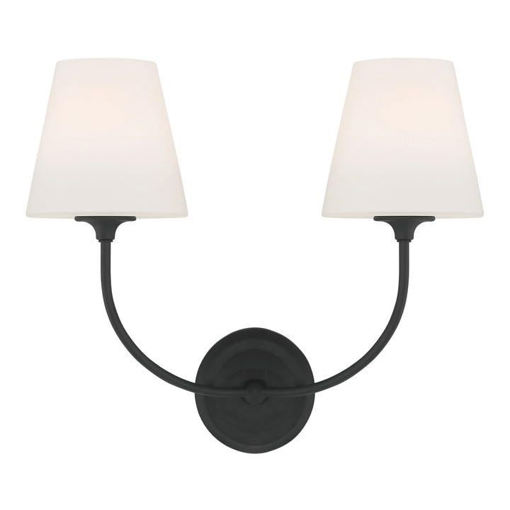 Libby Langdon Sylvan 2 Light Black Forged Sconce