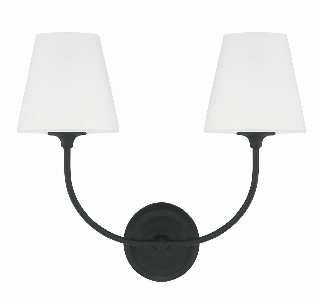 Crystorama Libby Langdon Sylvan 2 Light Black Forged Sconce