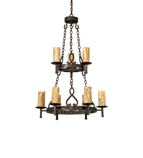 31" Wide Newcastle 9 Light Two Tier Chandelier