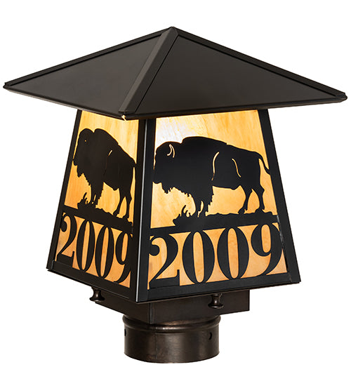 8" Square Personalized Buffalo Post Mount