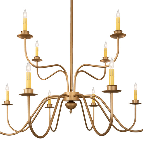 42" Wide Ean 12 Light Two Tier Chandelier