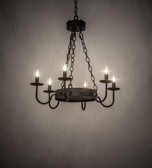 24" Wide Edinburgh 6 Light Chandelier