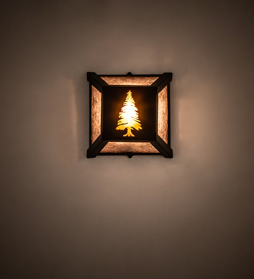 7" Square Tall Pines Wall Sconce