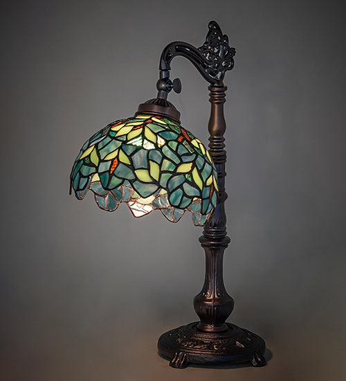 20" High Nightfall Wisteria Bridge Arm Table Lamp