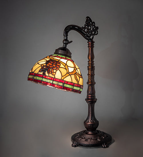 20" High Pinecone Bridge Arm Table Lamp