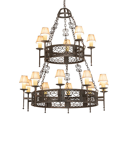 48" Wide Toscano 15 Light Two Tier Chandelier