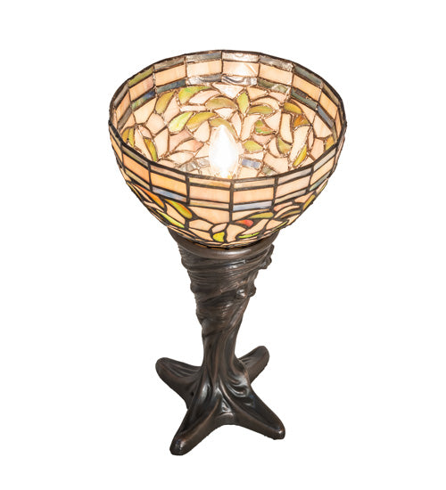 15" High Tiffany Turning Leaf Mini Lamp