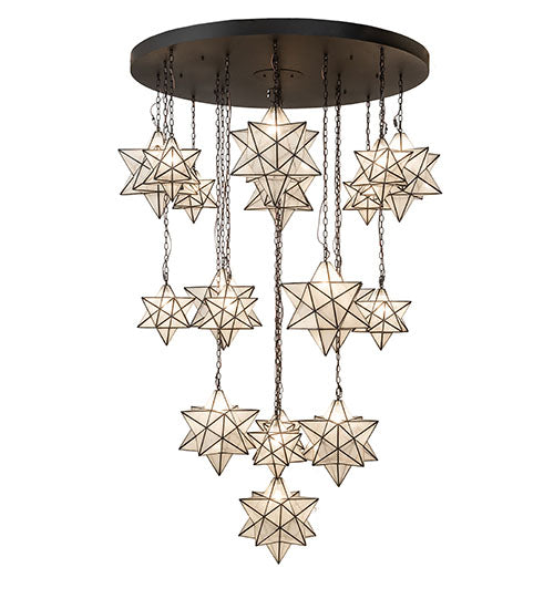 72" Wide Moravian Star 19 Light Cascading Chandelier