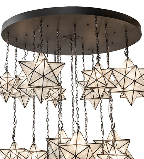 72" Wide Moravian Star 19 Light Cascading Chandelier