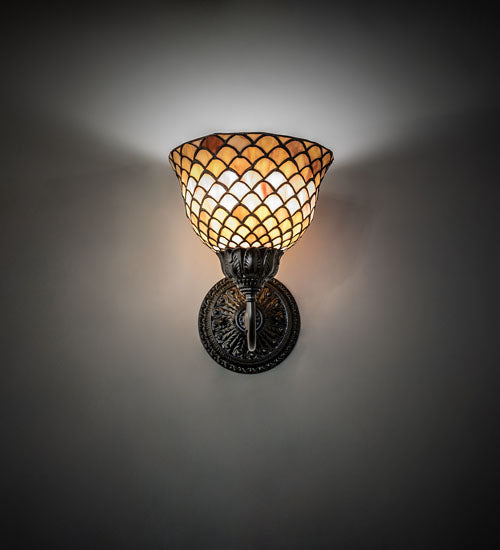 8" Wide Tiffany Fishscale Wall Sconce