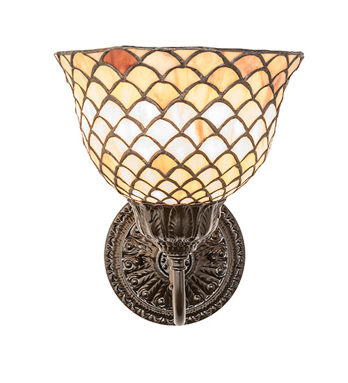 8" Wide Tiffany Fishscale Wall Sconce