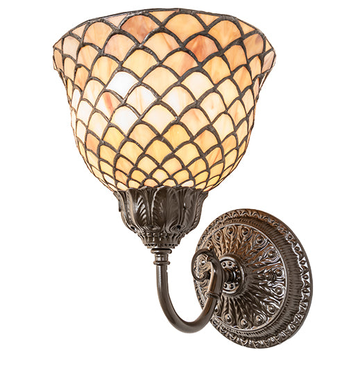 8" Wide Tiffany Fishscale Wall Sconce