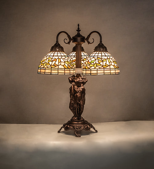 23" High Tiffany Turning Leaf Table Lamp