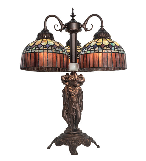 23" High Tiffany Candice 3 Light Table Lamp