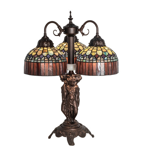 23" High Tiffany Candice 3 Light Table Lamp