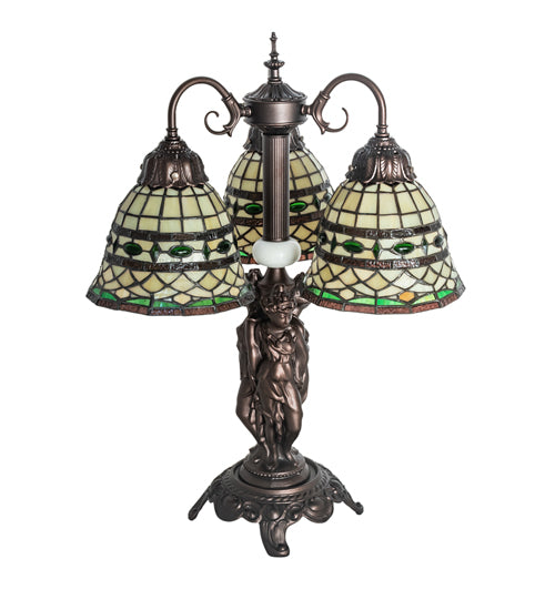 23" High Tiffany Roman 3 Light Table Lamp