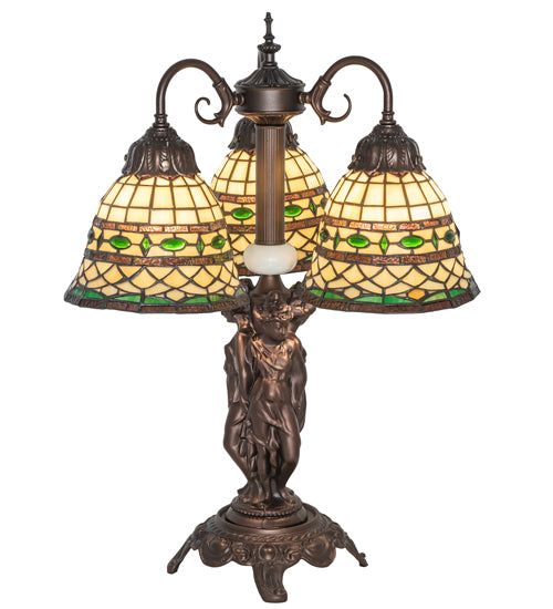 23" High Tiffany Roman 3 Light Table Lamp