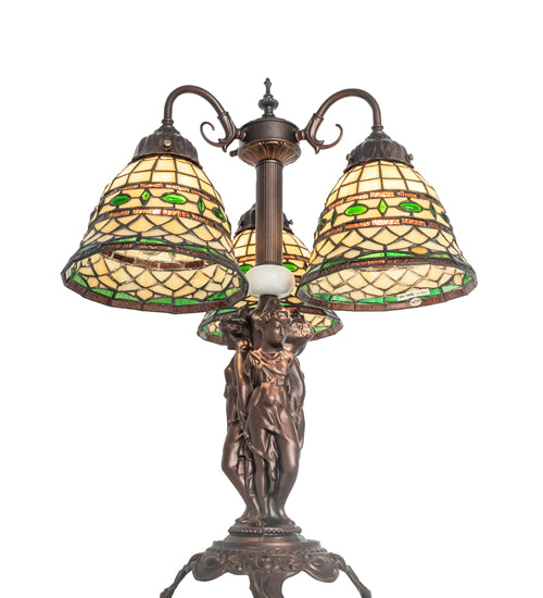 23" High Tiffany Roman 3 Light Table Lamp