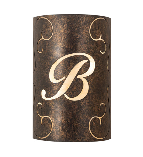 10" Wide Personalized B Monogram Wall Sconce