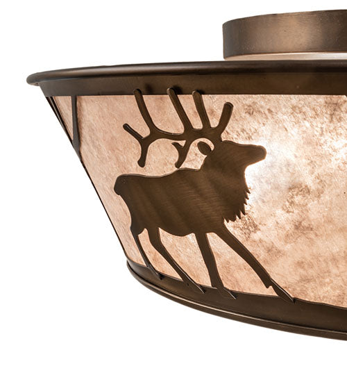 22" Wide Elk On The Loose Flushmount