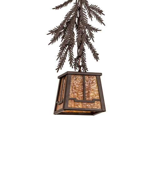 5.5" Square Pine Branch Valley View Mini Pendant