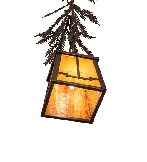 5.5" Square Pine Branch Valley View Mini Pendant