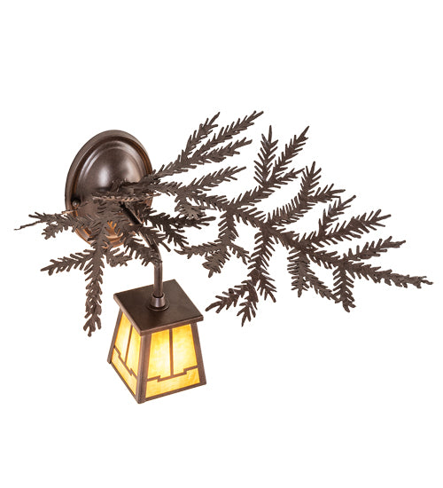 16" Wide Pine Branch Valley View Right Wall Sconce