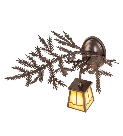 16" Wide Pine Branch Valley View Left Wall Sconce