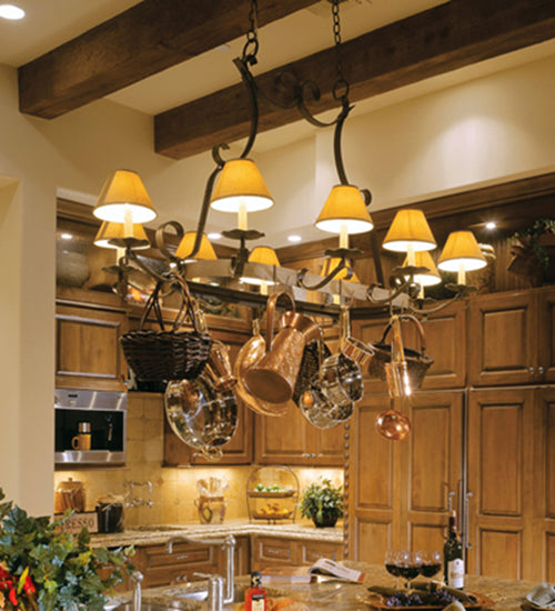 55" Long Laramie 8 Light Pot Rack