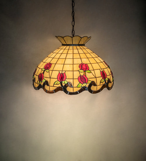 23" Wide Roseborder Pendant