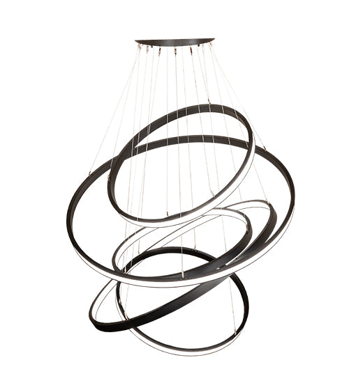 60" Wide Anillo 5 Ring Cascading Chandelier