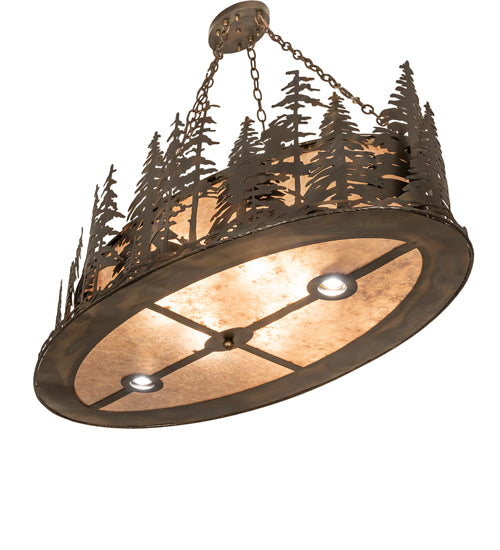 48" Long Tall Pines Oblong Inverted Pendant