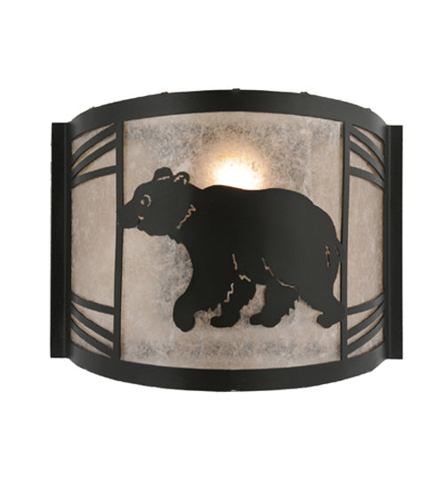 12" Wide Happy Bear On The Loose Left Wall Sconce