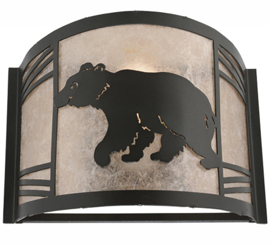 12" Wide Happy Bear On The Loose Left Wall Sconce