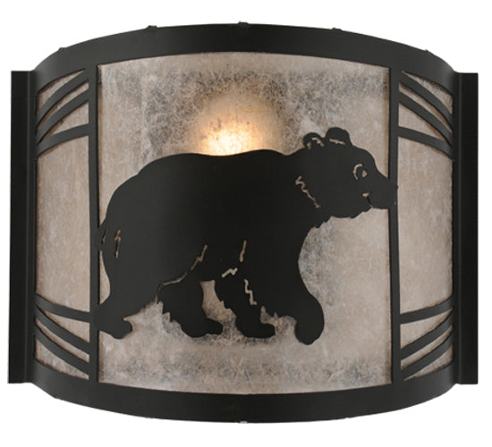 12" Wide Happy Bear On The Loose Right Wall Sconce