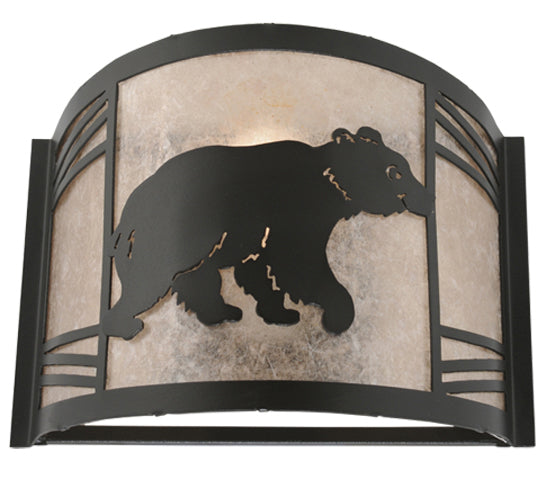 12" Wide Happy Bear On The Loose Right Wall Sconce