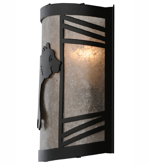 12" Wide Happy Bear On The Loose Right Wall Sconce