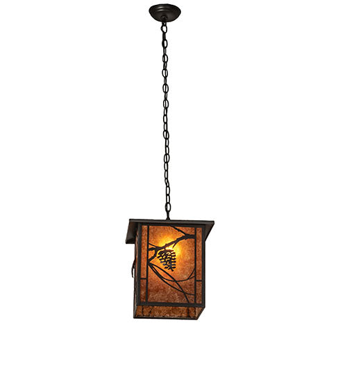 12" Square Whispering Pines Pendant