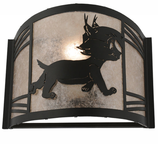 12" Wide Lynx On The Loose Right Wall Sconce